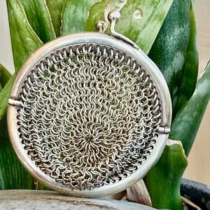 Sold.   Sterling silver vintage mesh coin purse/necklace